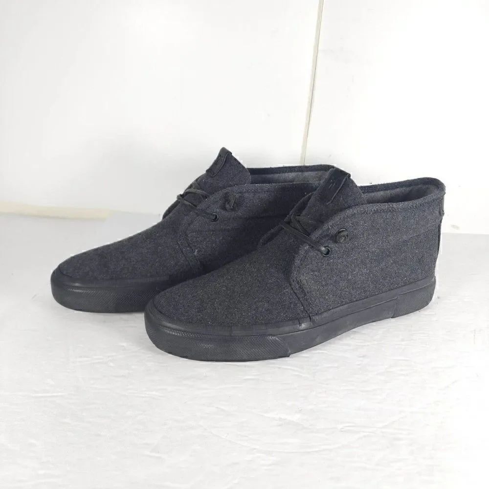 Frye Men's Ludlow US 10,5 Grey Wool Blend Lace Up High Top Sneakers Shoes